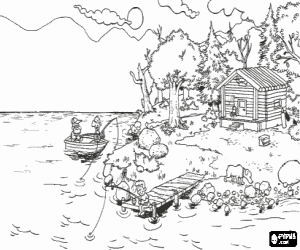 Lake Sunset coloring #8, Download drawings