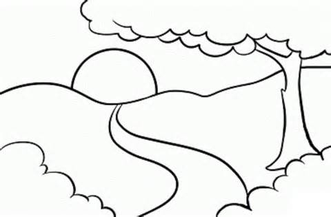 Landscape coloring #2, Download drawings