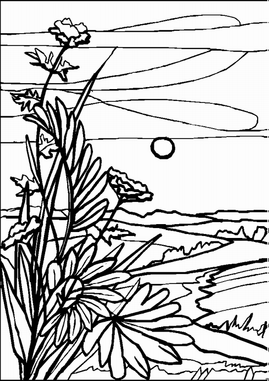 Landscape coloring #13, Download drawings