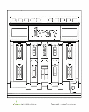 Library coloring #4, Download drawings