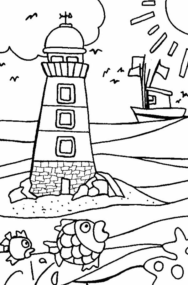Lighthouse coloring #10, Download drawings