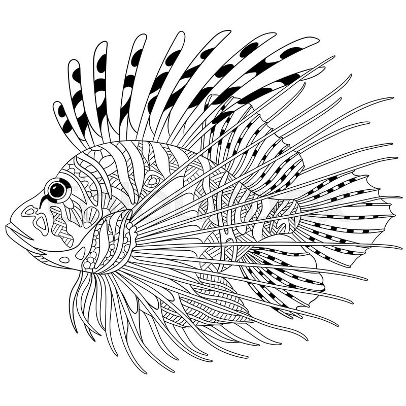 Lionfish coloring #10, Download drawings