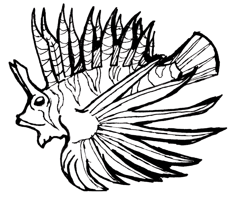 Lionfish coloring #13, Download drawings