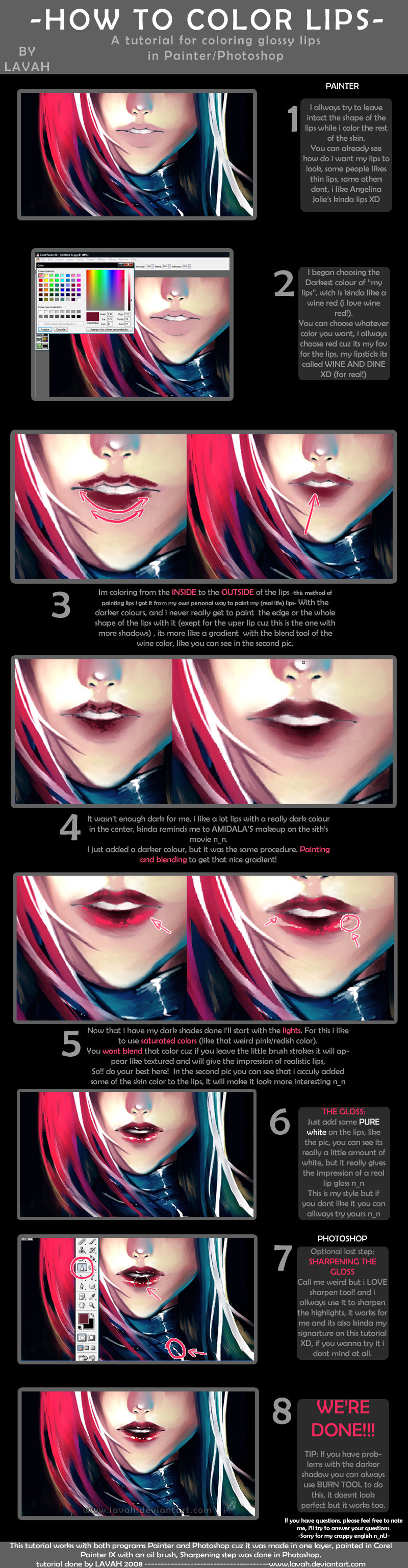 Lips coloring #6, Download drawings