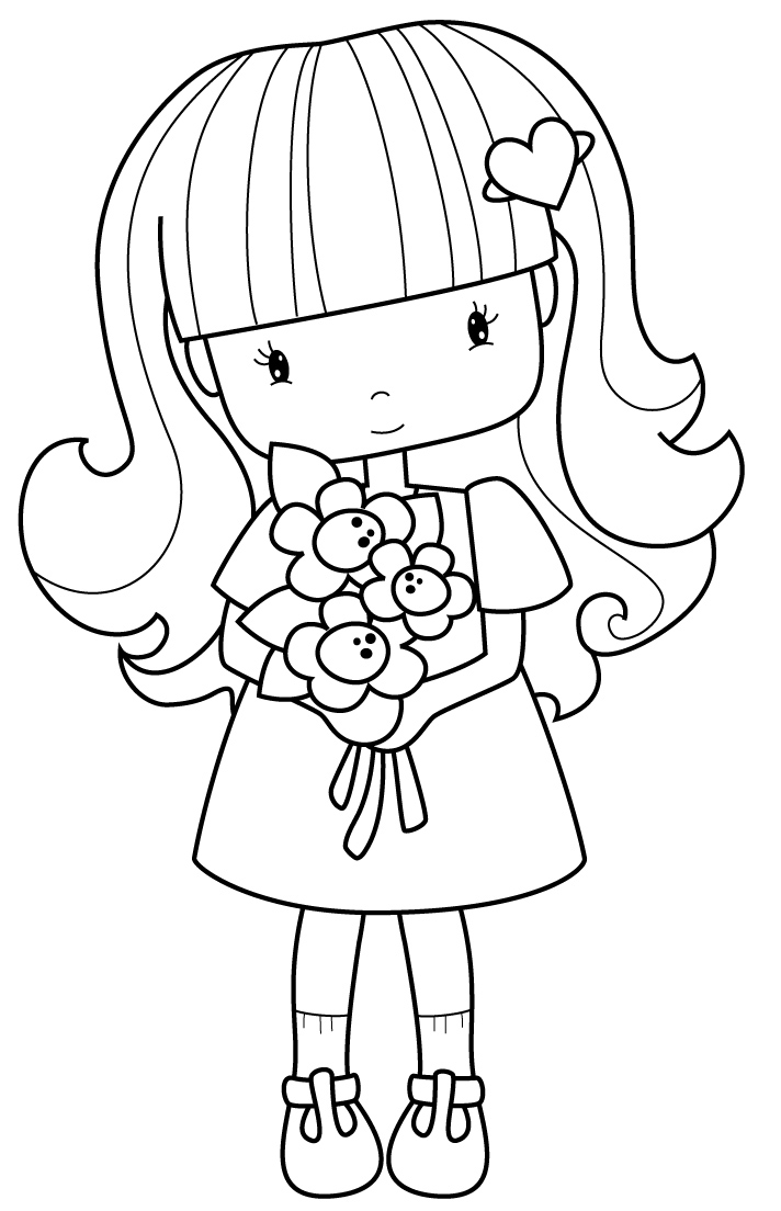 Little Girl coloring #1, Download drawings