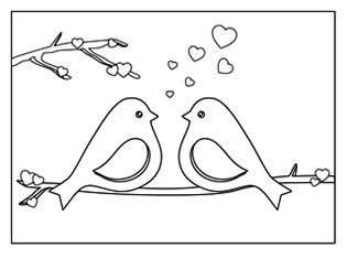 Lovebird coloring #5, Download drawings