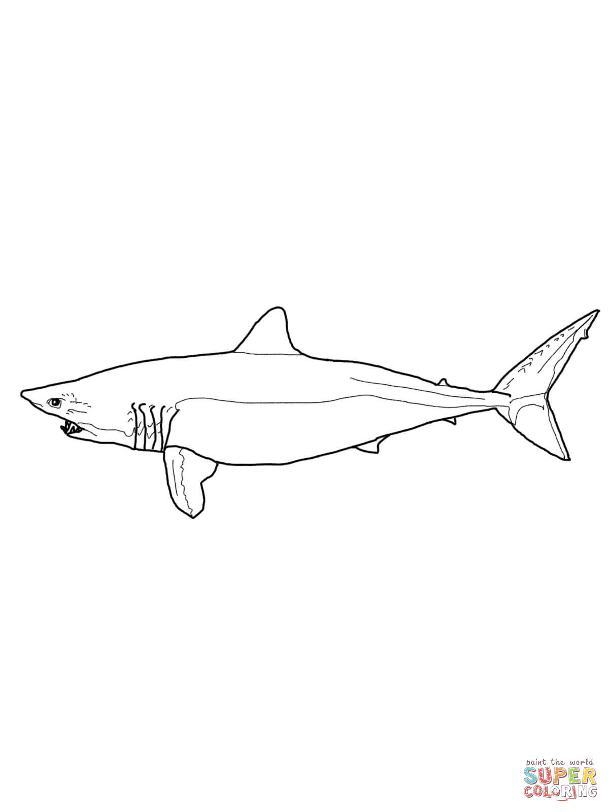 Mako Shark coloring #6, Download drawings