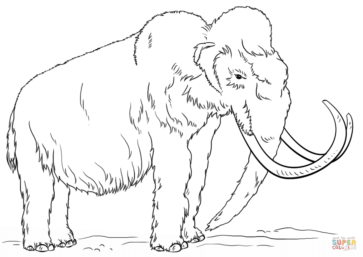 Mammoth coloring #10, Download drawings