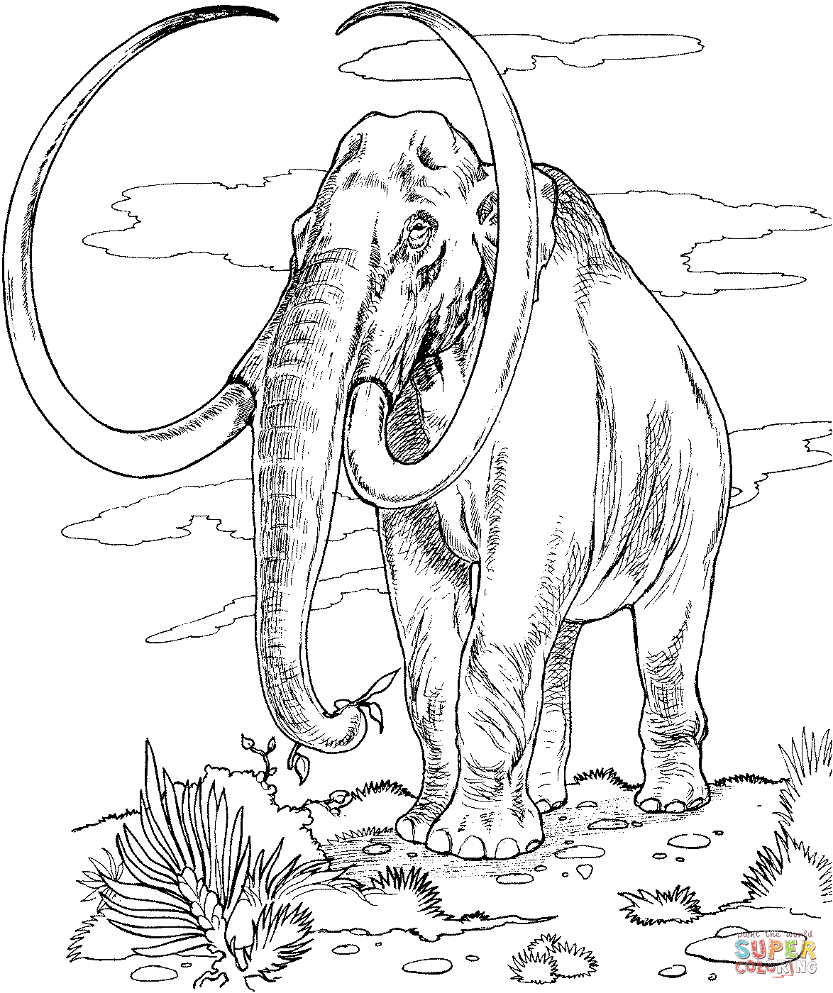 Mammoth coloring #9, Download drawings