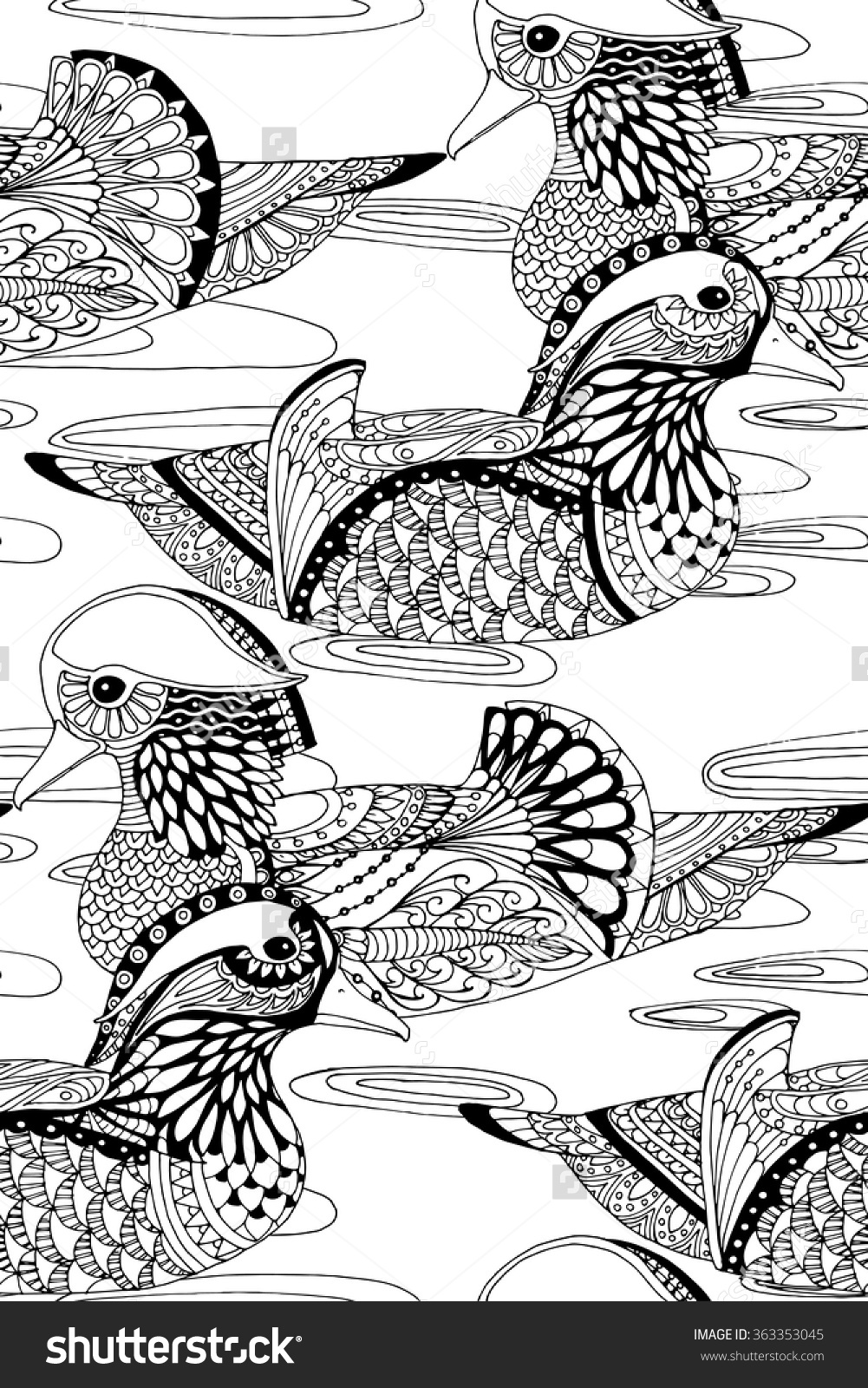 Mandarin Duck coloring #10, Download drawings