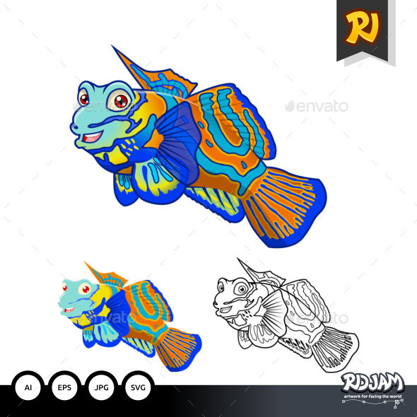 Mandarinfish svg #9, Download drawings