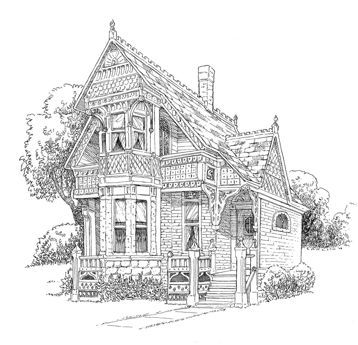 Mansion coloring #7, Download drawings