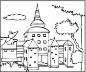 Mansion coloring #9, Download drawings