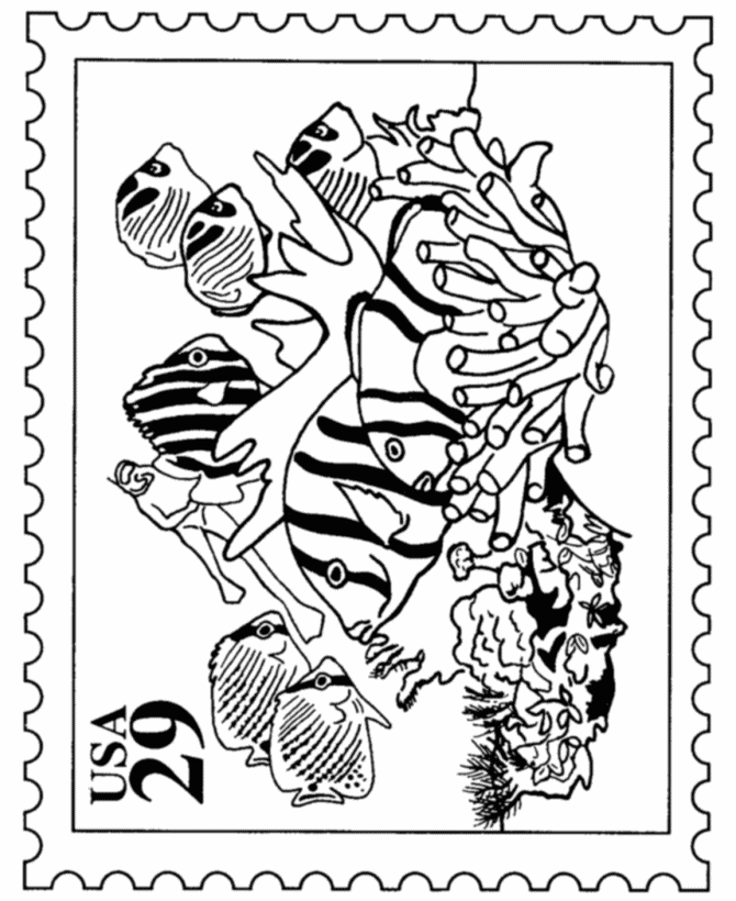 Marine Fish coloring #12, Download drawings