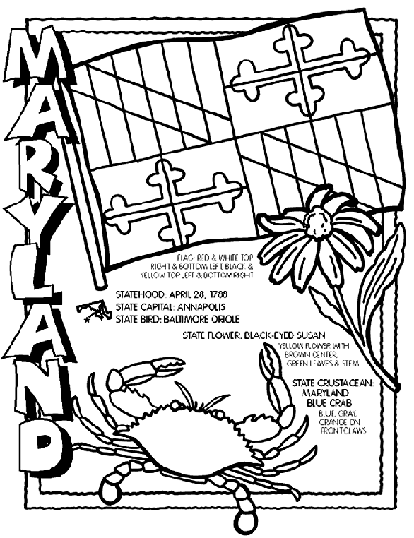 Maryland coloring #2, Download drawings