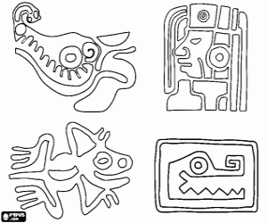 Mayan coloring #6, Download drawings