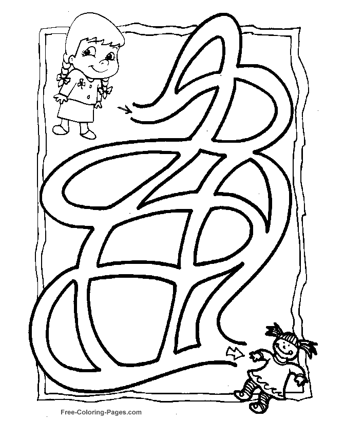 Maze coloring #16, Download drawings