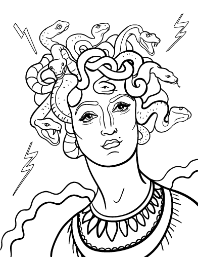 Medusa coloring #19, Download drawings