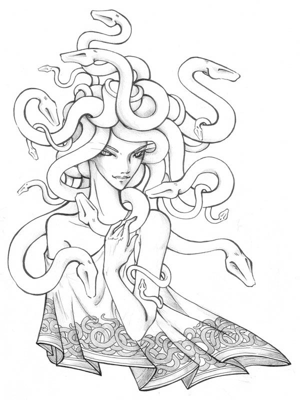 Medusa coloring #15, Download drawings