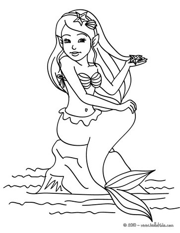 Mermaid coloring #6, Download drawings
