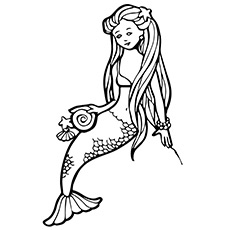 Mermaid coloring #12, Download drawings