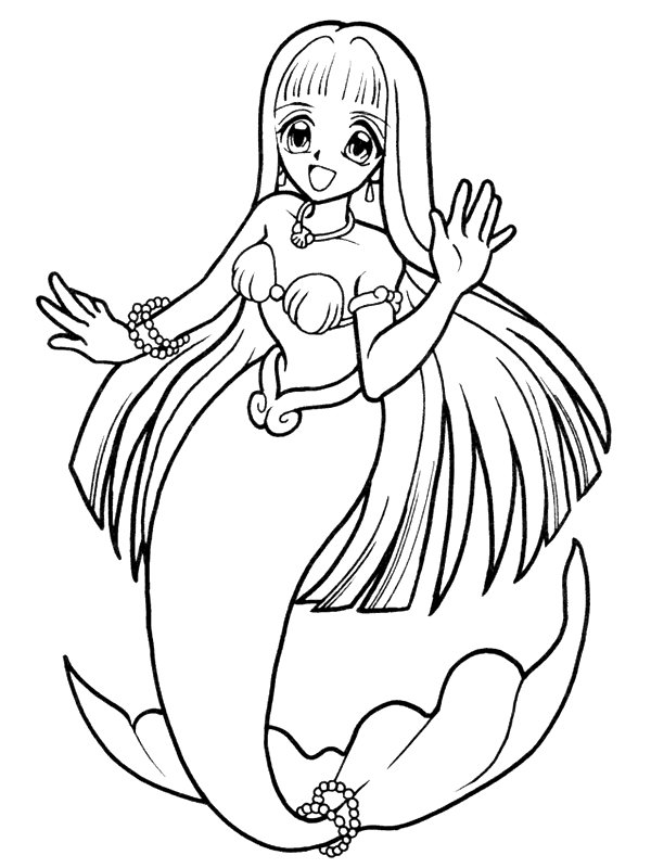 Mermaid coloring #19, Download drawings