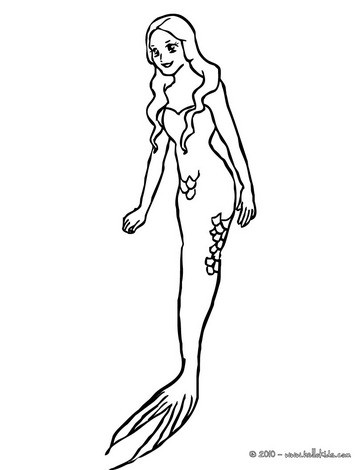 Mermaid coloring #2, Download drawings