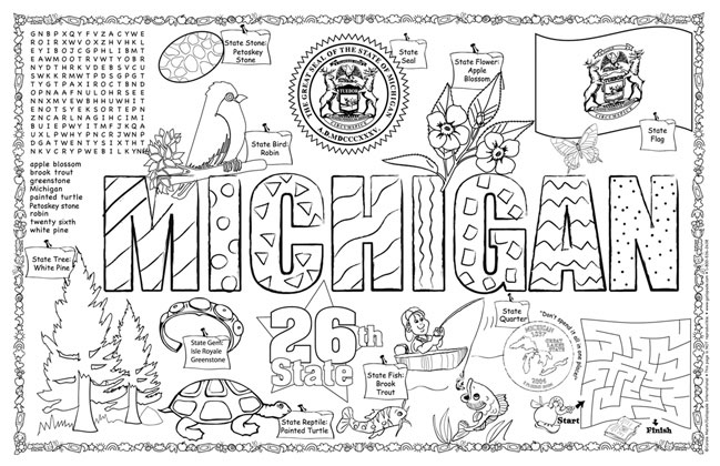 Michigan coloring #9, Download drawings