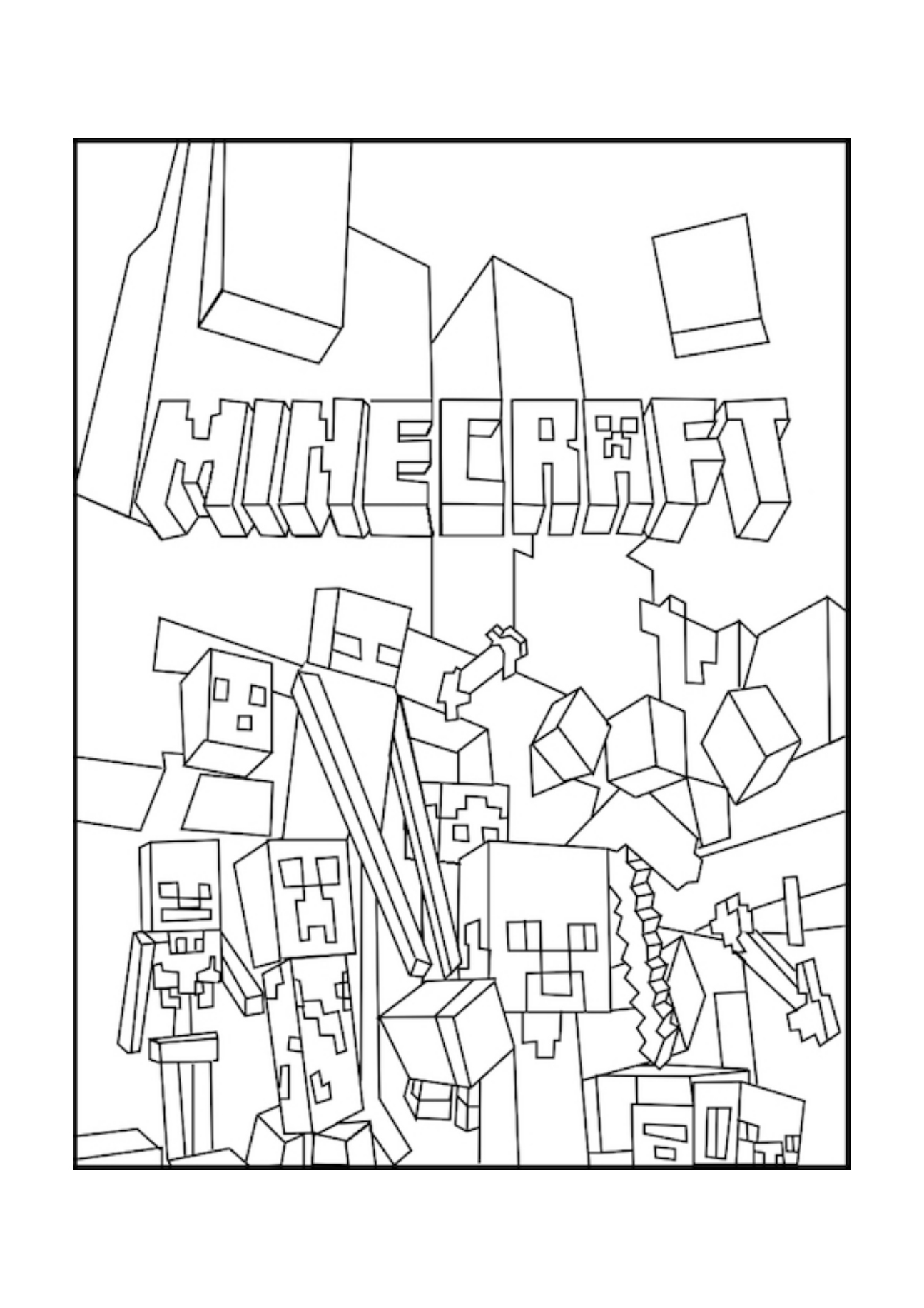Minecraft coloring #7, Download drawings