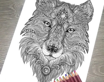 Mongolian Wolf coloring #8, Download drawings