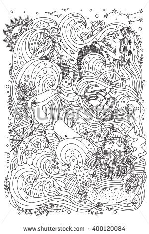 Monster Waves coloring #4, Download drawings
