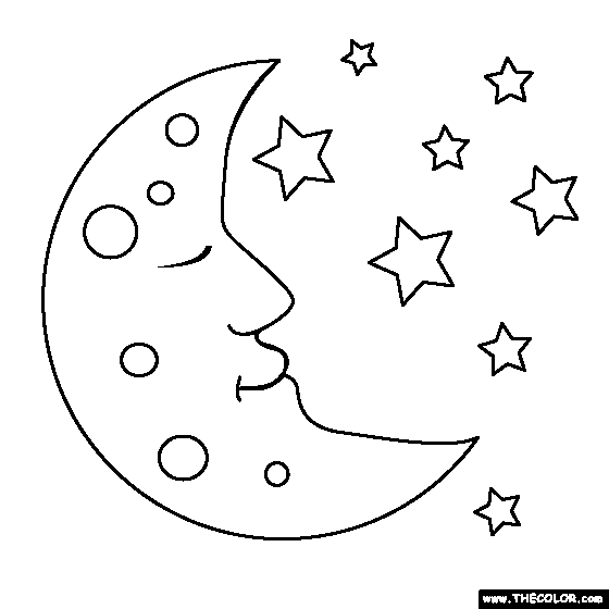 Moon coloring #19, Download drawings
