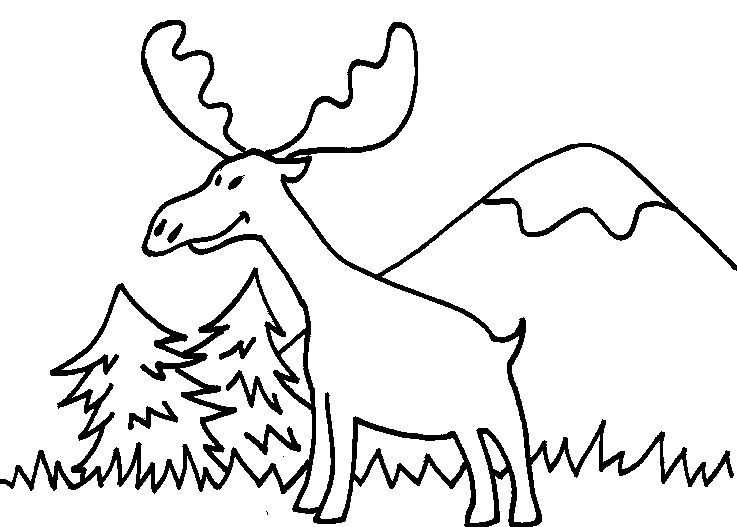 Moose coloring #7, Download drawings
