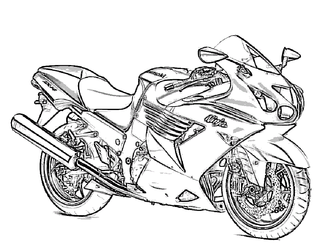 Motorcycle coloring #10, Download drawings