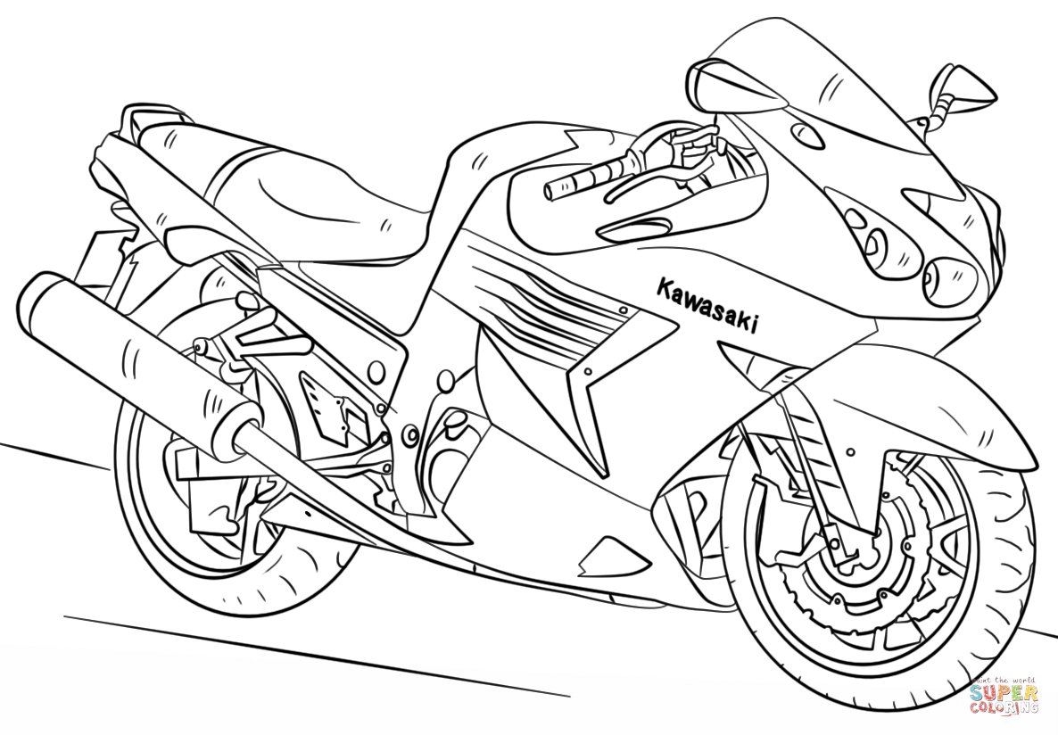 Motorcycle coloring #5, Download drawings