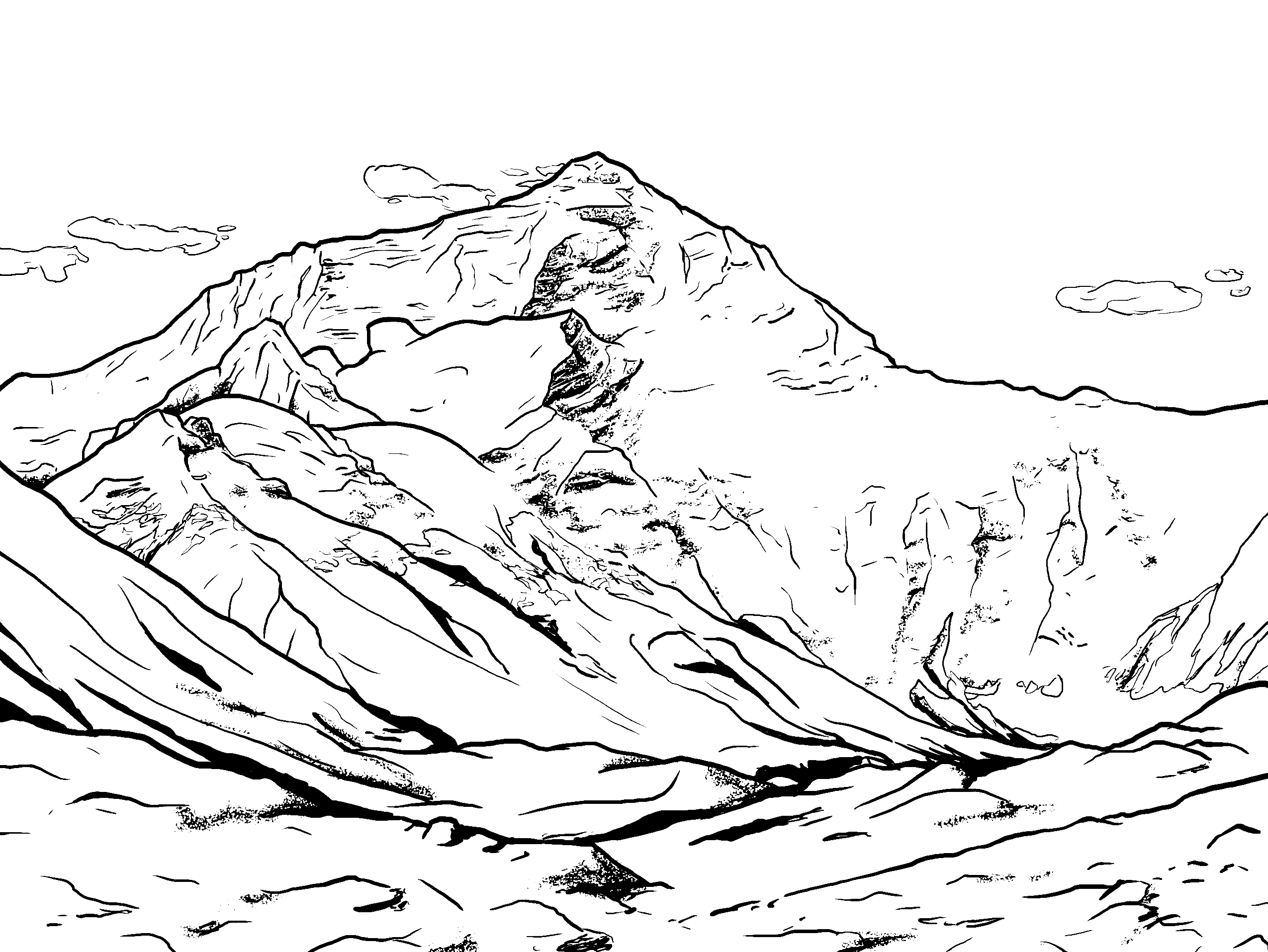 Mount Everest coloring #2, Download drawings