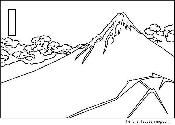 Mount Fuji coloring #18, Download drawings