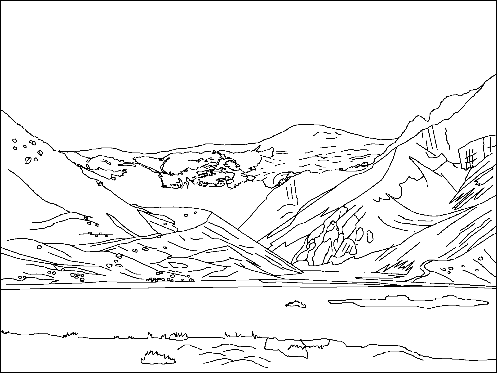 Mountain coloring #3, Download drawings