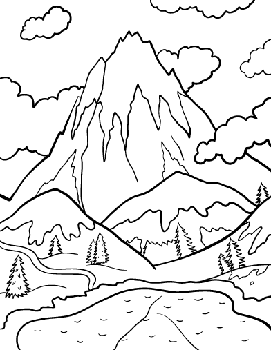 Mountain coloring #18, Download drawings