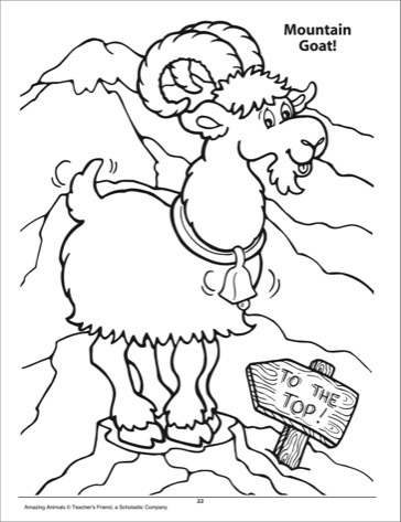 Mountain Goat coloring #6, Download drawings