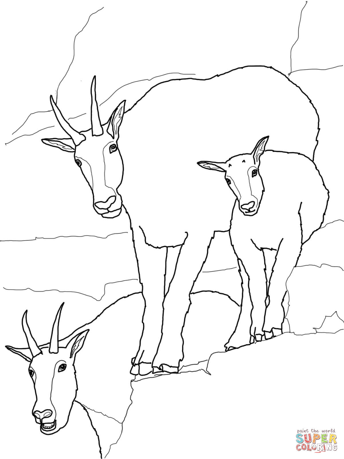 Mountain Goat coloring #10, Download drawings