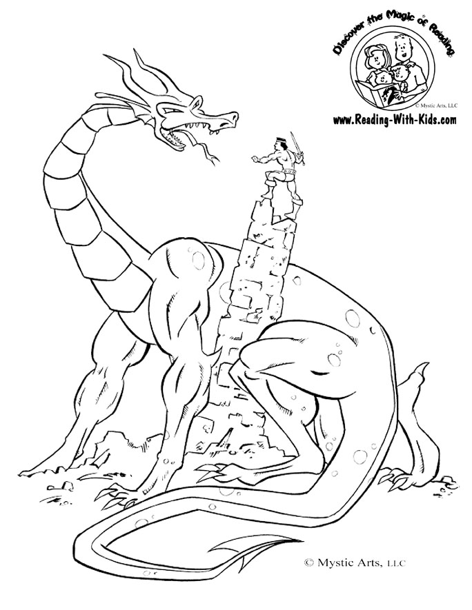 Mystical Dragon coloring #7, Download drawings