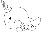 Narwhal coloring #4, Download drawings