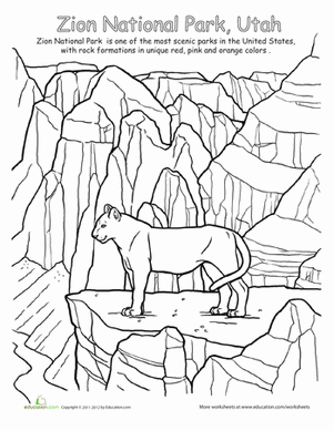 Zion National Park coloring #1, Download drawings