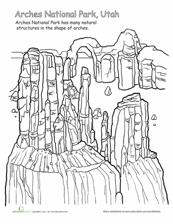 Arches National Park coloring #19, Download drawings