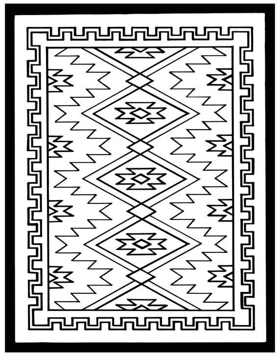 Navajo coloring #3, Download drawings