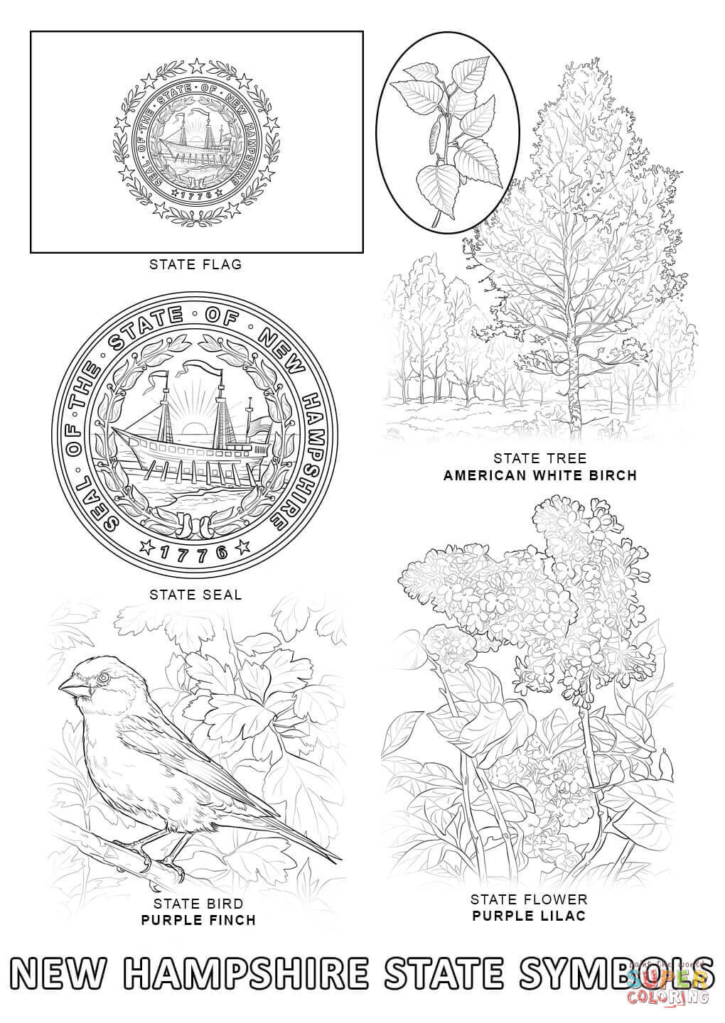 New Hampshire coloring #10, Download drawings