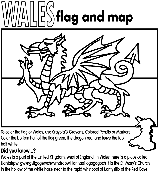 Wales coloring #19, Download drawings