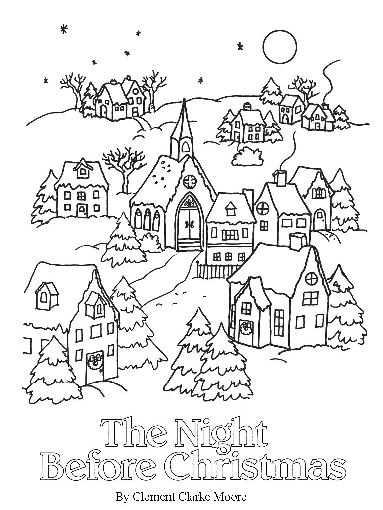 Night coloring #4, Download drawings