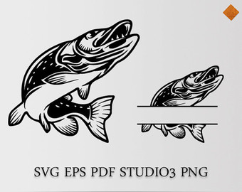 Northern Pike svg #17, Download drawings